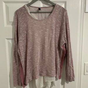 Sweater with slit sides and built in cami